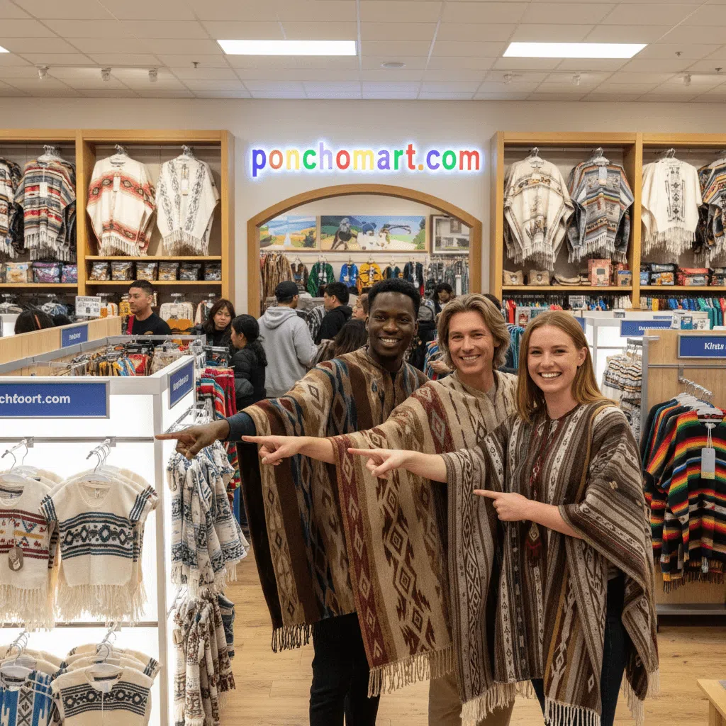 Clint Eastwood image three models wearing Clint eastwood poncho