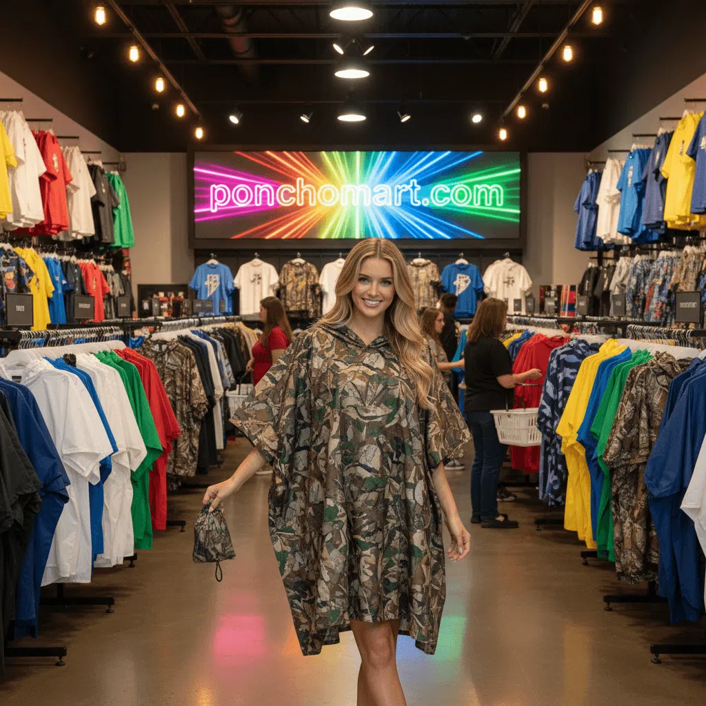 Frogg Toggs Poncho image a model girl showing Frogg Toggs Poncho