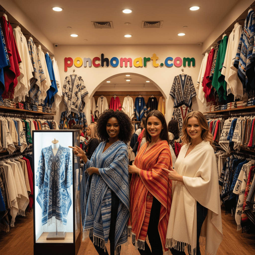 Ruana Wrap image three model girls wearing Ruana wrap ponchos