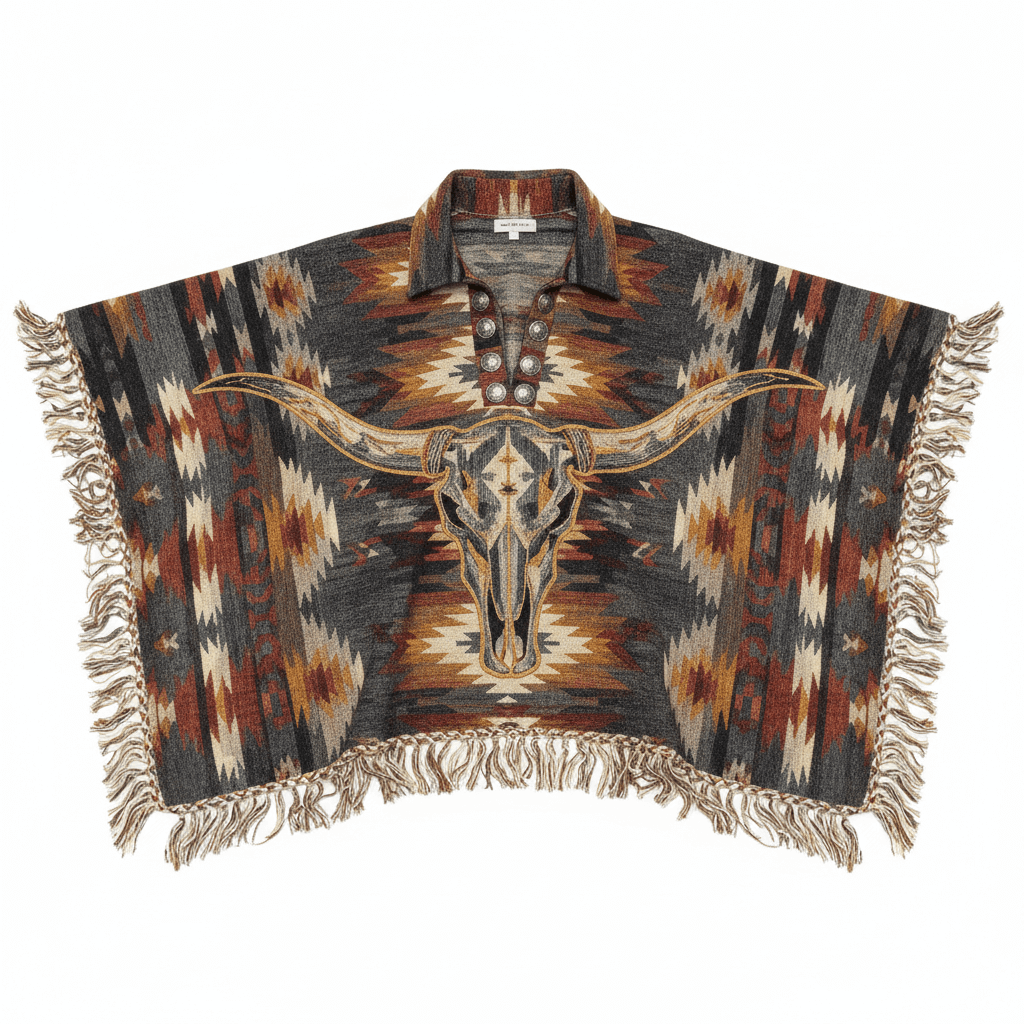 Poncho longhorn shirt