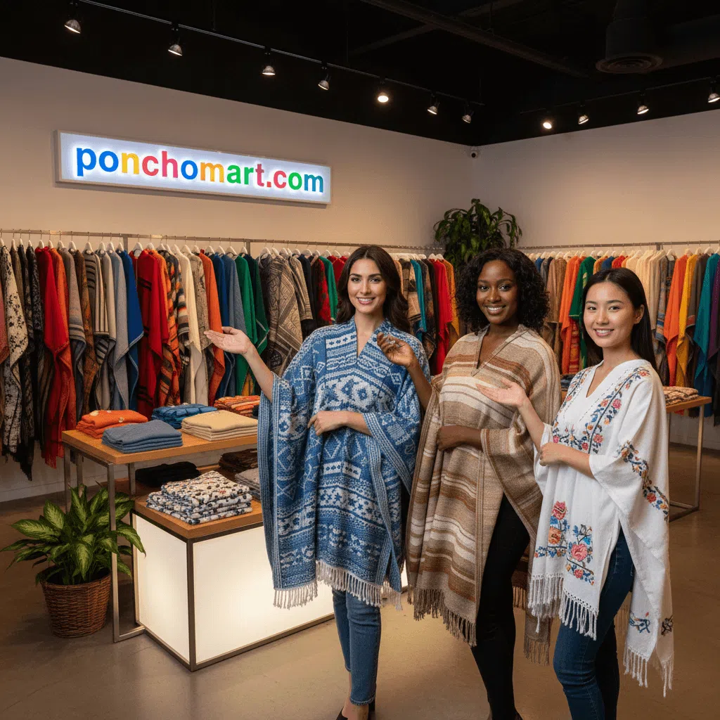 poncho shirt image three girls wearing poncho shirts