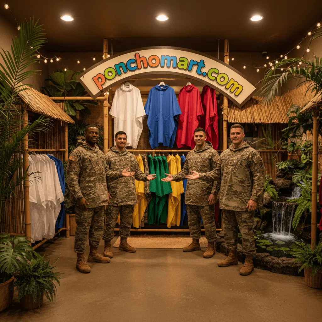 Army Poncho image four models wearing army poncho