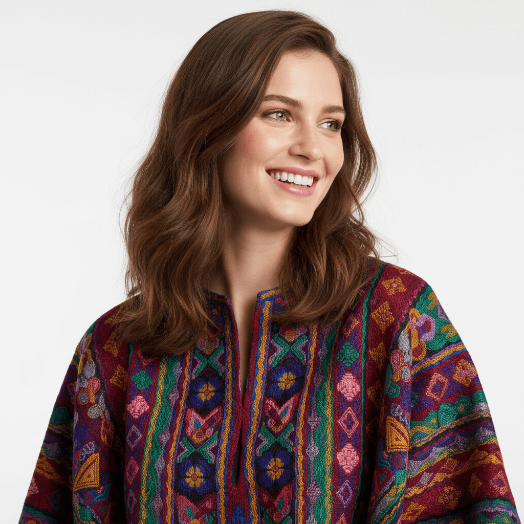 Poncho embroidered shirts